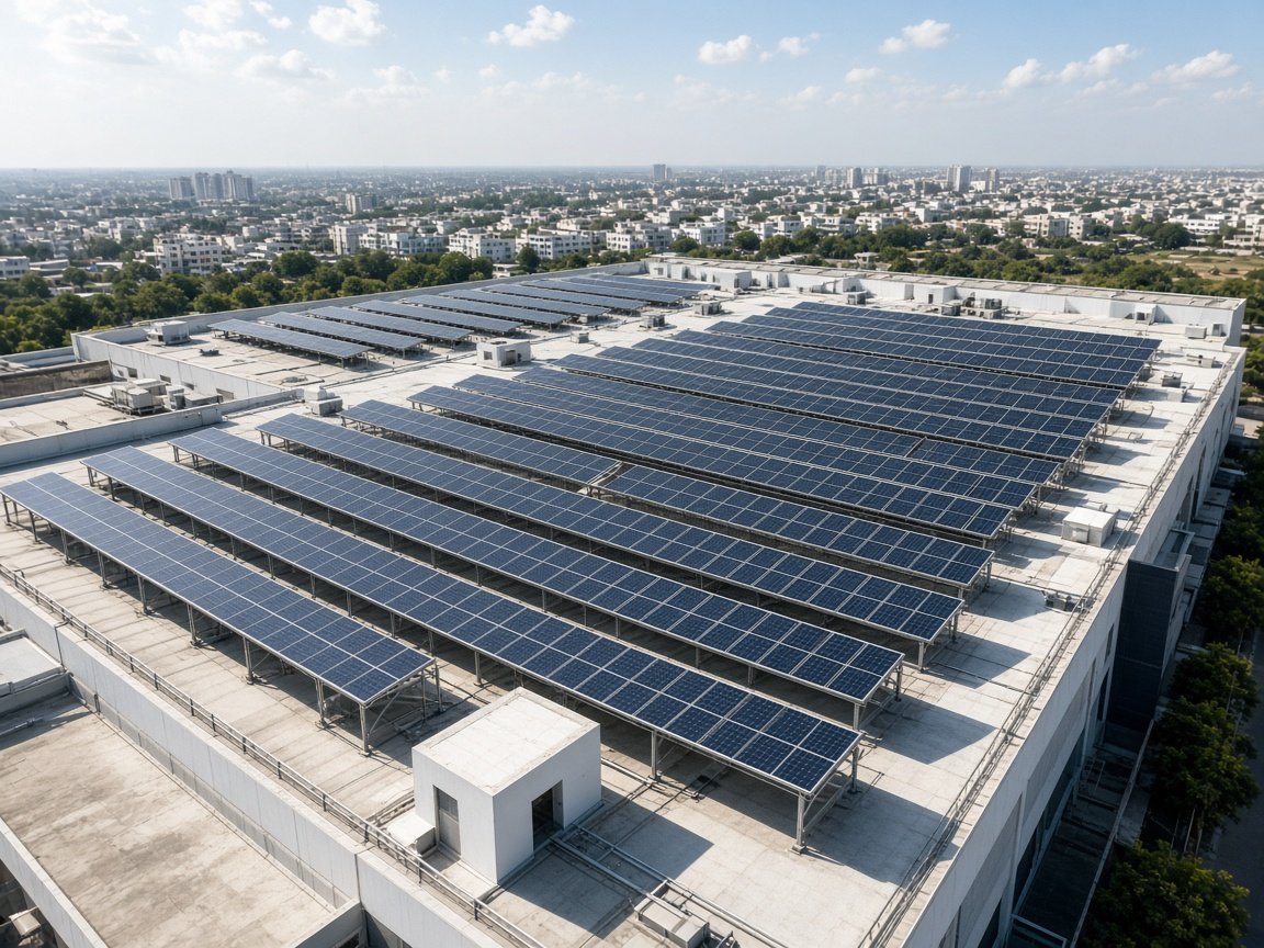Commercial rooftop solar plant